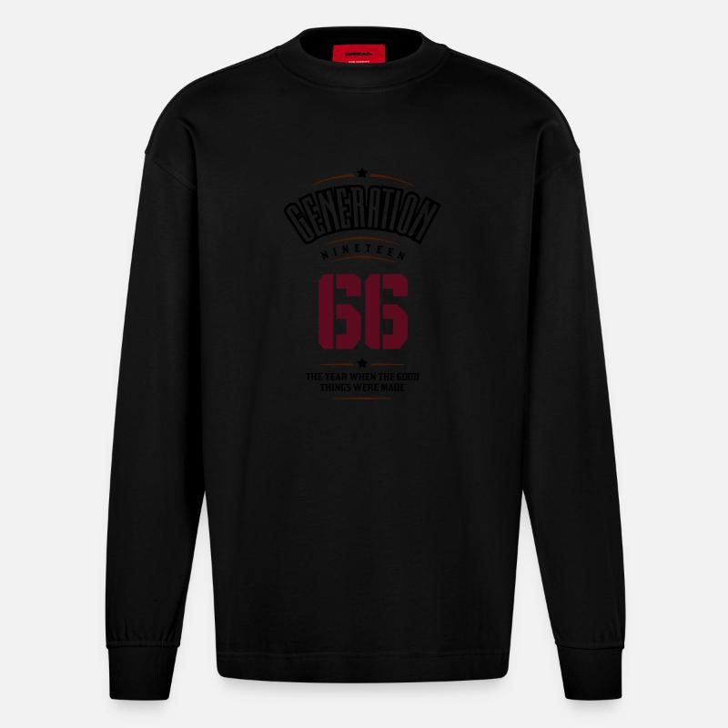 Generation 1966 - Heavyweight Oversized Organic Langarmshirt Made in EU - SOLID BLACK
