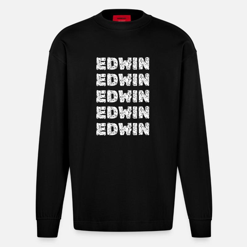 Edwin Edwin - Heavyweight Oversized Organic Langarmshirt Made in EU - SOLID BLACK