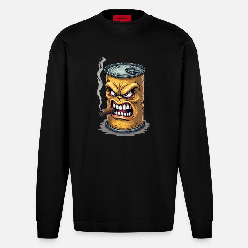 Étain - Manches longues bio épais oversize fabriqué en UE - SOLID BLACK