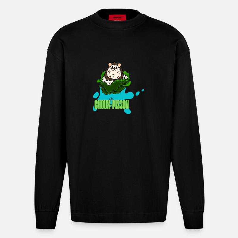 Choupisson - Heavyweight Oversized Organic Langarmshirt Made in EU - SOLID BLACK