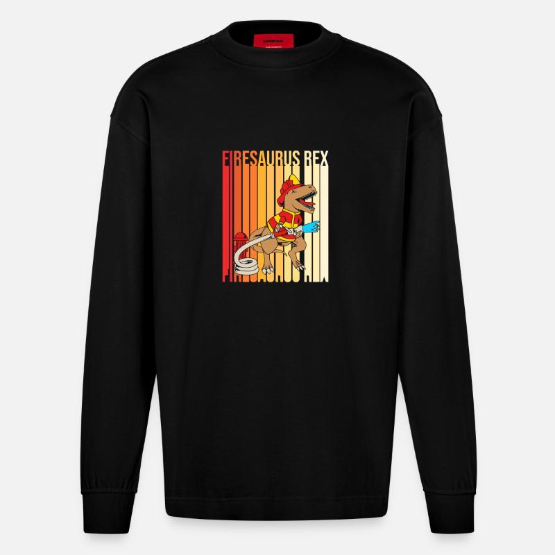 Pompier Pompier - Manches longues bio épais oversize fabriqué en UE - SOLID BLACK