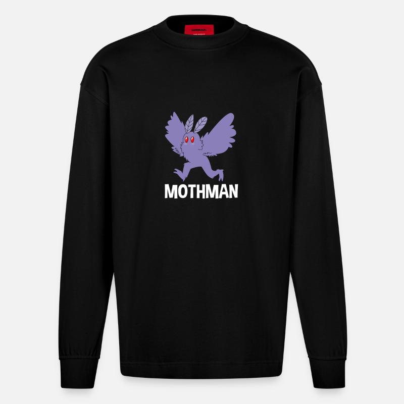 Papillon de nuit - Manches longues bio épais oversize fabriqué en UE - SOLID BLACK