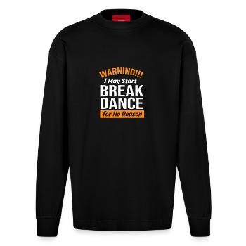 Breakdancing - Heavyweight Oversized Organic Longsleeve Shirt Made in EU - SOLID BLACK - Front