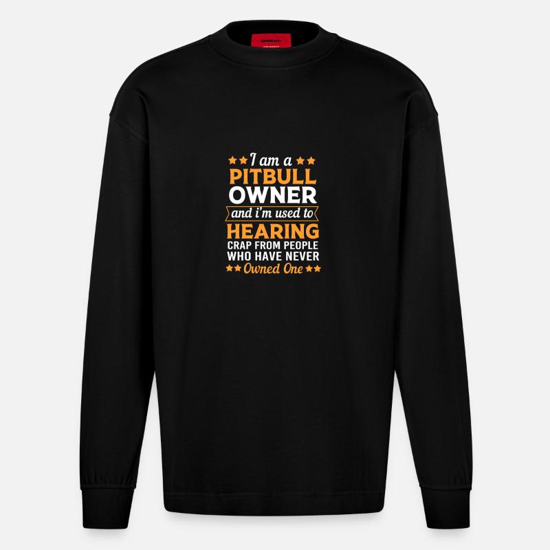 Pitbull - Heavyweight Oversized Organic Langarmshirt Made in EU - SOLID BLACK