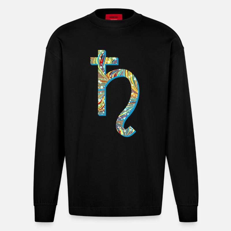 saturne e 201 - Manches longues bio épais oversize fabriqué en UE - SOLID BLACK