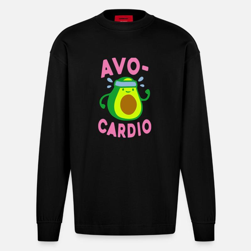 AVOCARDIO - Heavyweight Oversized Organic Langarmshirt Made in EU - SOLID BLACK