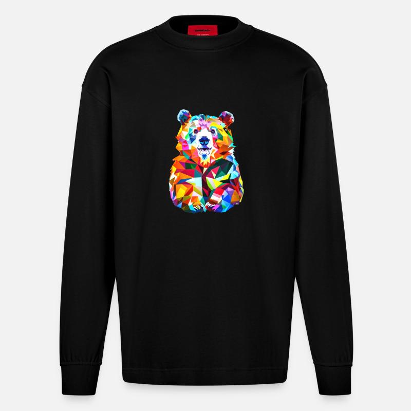 Polygon Bär - Heavyweight Oversized Organic Langarmshirt Made in EU - SOLID BLACK