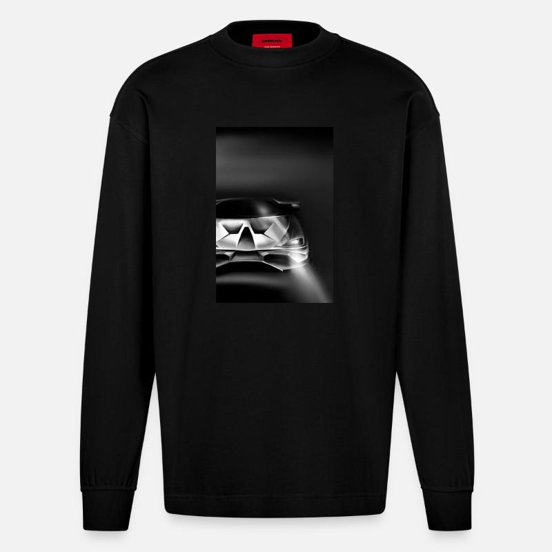 Auto schwarz - Heavyweight Oversized Organic Langarmshirt Made in EU - SOLID BLACK