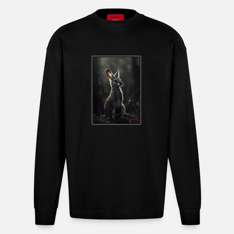 Wallabys Wallaby - Heavyweight Oversized Organic Langarmshirt Made in EU - SOLID BLACK