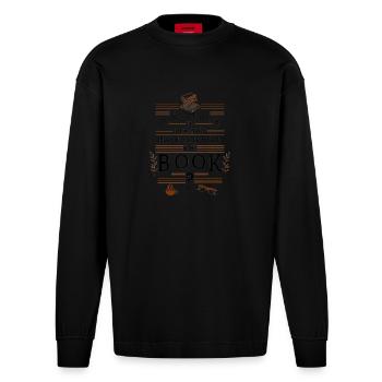 Vous avez lu ce livre Amateur de livres vintage et nostalgique - Manches longues bio épais oversize fabriqué en UE - SOLID BLACK - Devant
