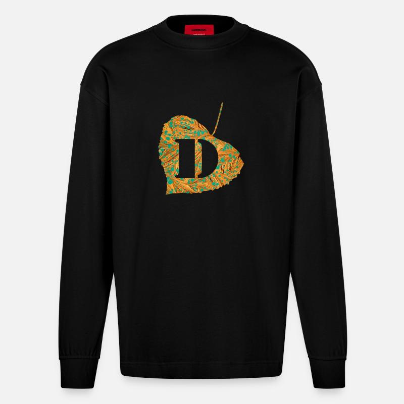 blatt e 95 d - Heavyweight Oversized Organic Langarmshirt Made in EU - SOLID BLACK