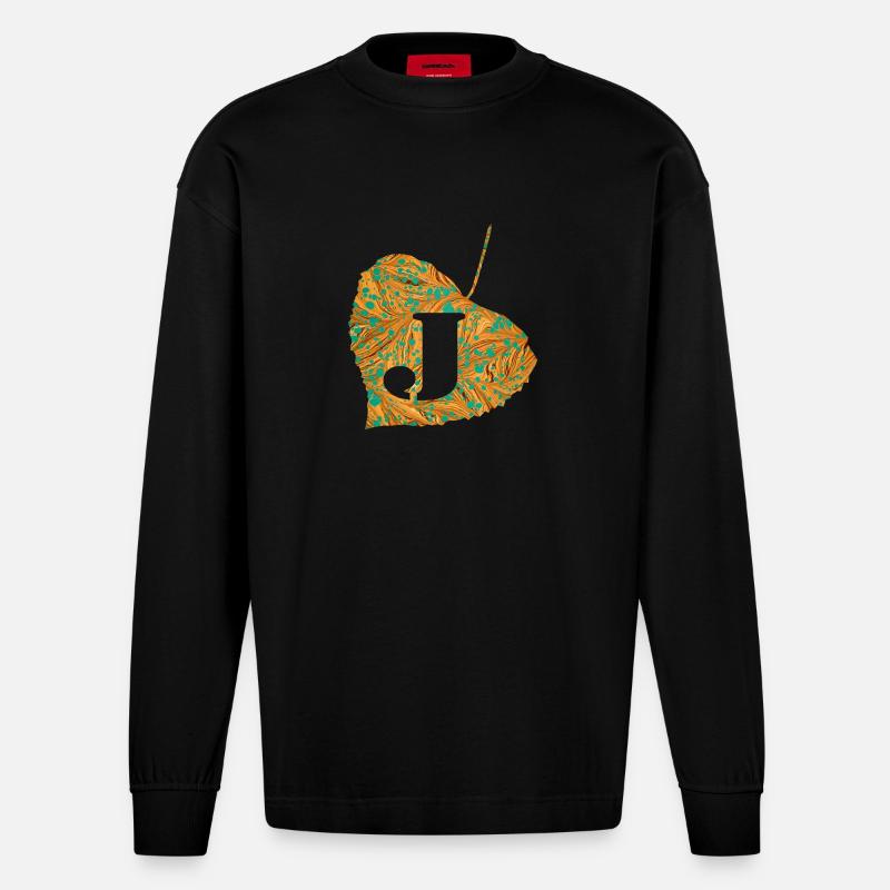 blatt e 95 j - Heavyweight Oversized Organic Langarmshirt Made in EU - SOLID BLACK