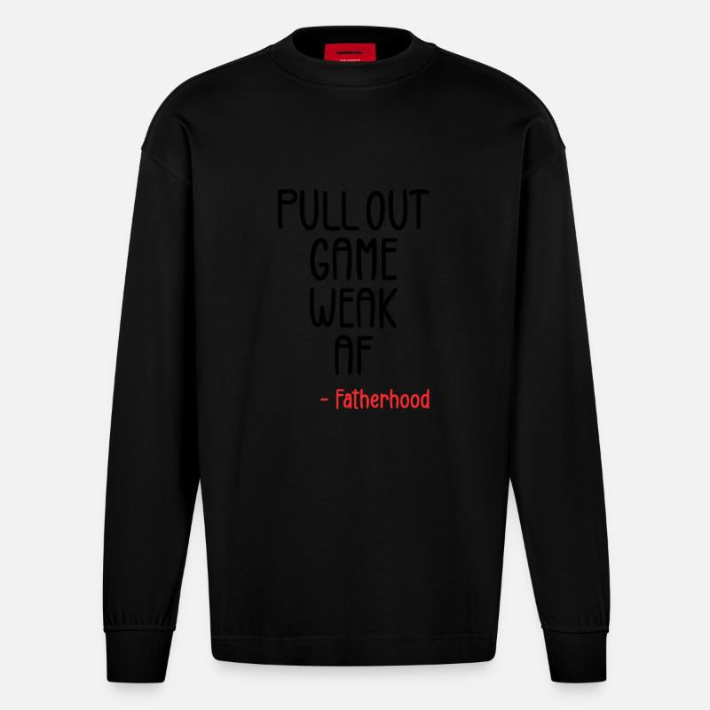 Pull out game weak af - Manches longues bio épais oversize fabriqué en UE - SOLID BLACK