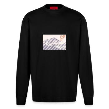 Majesté de l’Everest - Manches longues bio épais oversize fabriqué en UE - SOLID BLACK - Devant