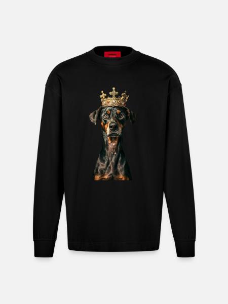 Doberman - Manches longues bio épais oversize fabriqué en UE - SOLID BLACK