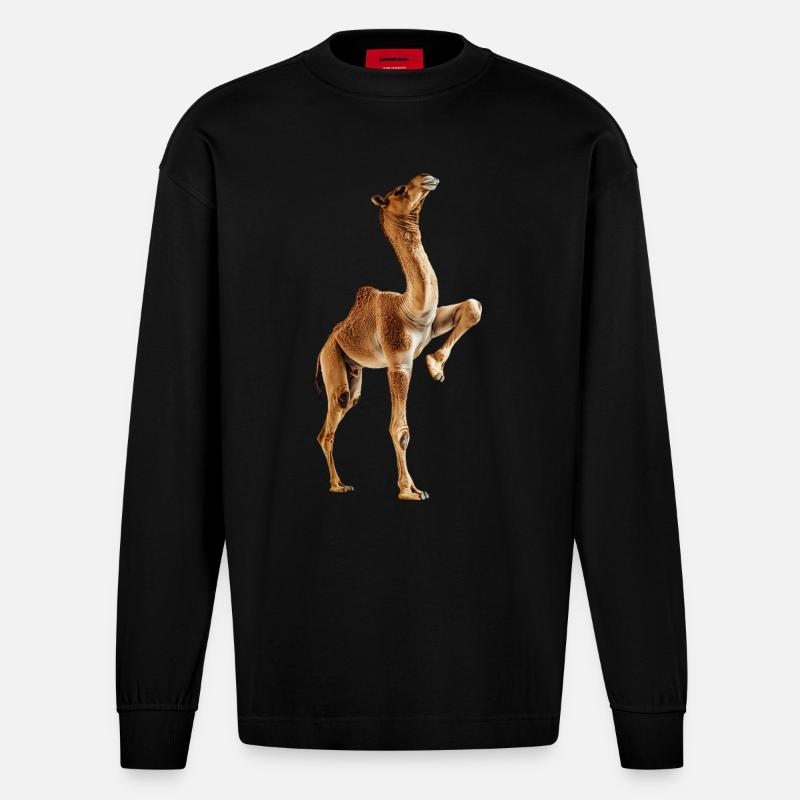 Kamel - Heavyweight Oversized Organic Langarmshirt Made in EU - SOLID BLACK