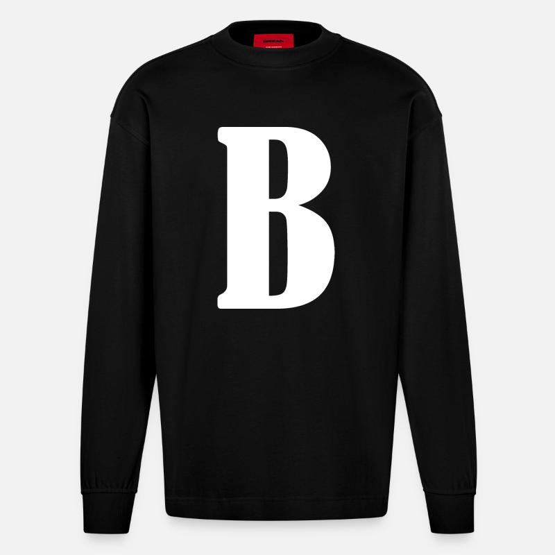 B - Heavyweight Oversized Organic Langarmshirt Made in EU - SOLID BLACK