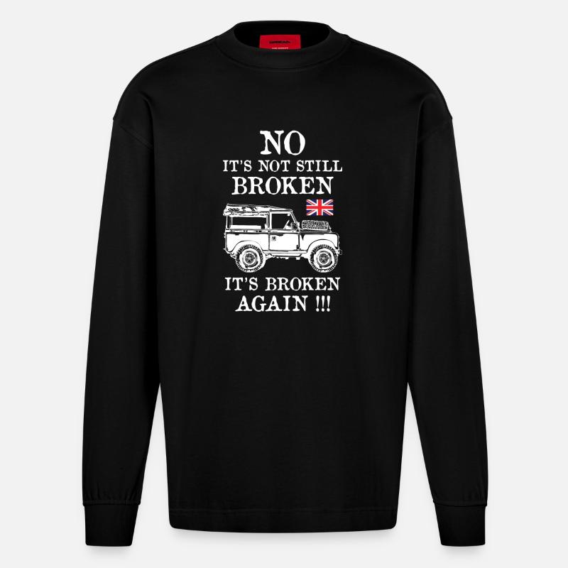 Landy Broken Again - Heavyweight Oversized Organic Langarmshirt Made in EU - SOLID BLACK