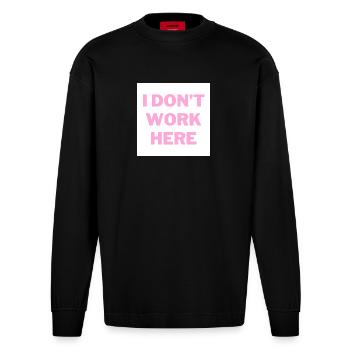 JE NE TRAVAILLE PAS ICI - Manches longues bio épais oversize fabriqué en UE - SOLID BLACK - Devant