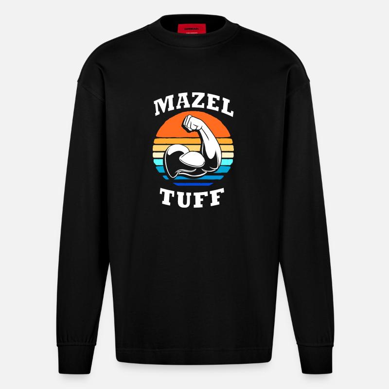 Hanoukka Hanoukka Hanoukka - Manches longues bio épais oversize fabriqué en UE - SOLID BLACK