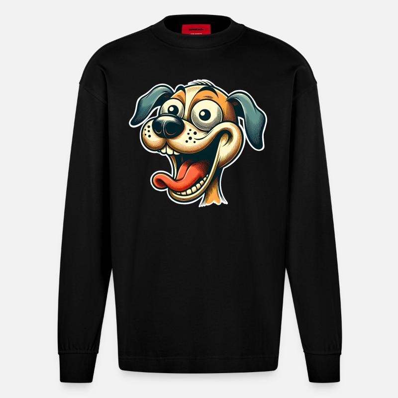 Hund - Heavyweight Oversized Organic Langarmshirt Made in EU - SOLID BLACK