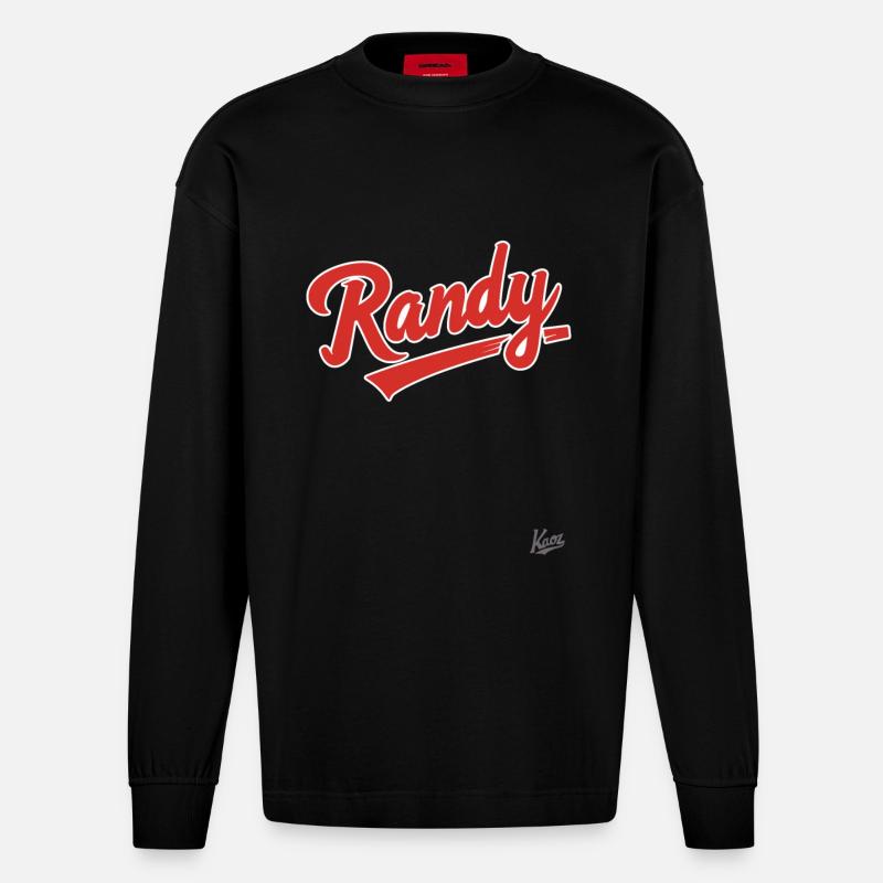Le nom est Randy - Manches longues bio épais oversize fabriqué en UE - SOLID BLACK