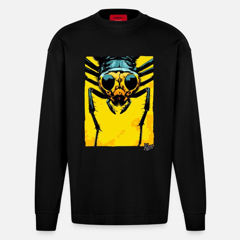 Fourmi monstrueuse : Petit géant - Manches longues bio épais oversize fabriqué en UE - SOLID BLACK