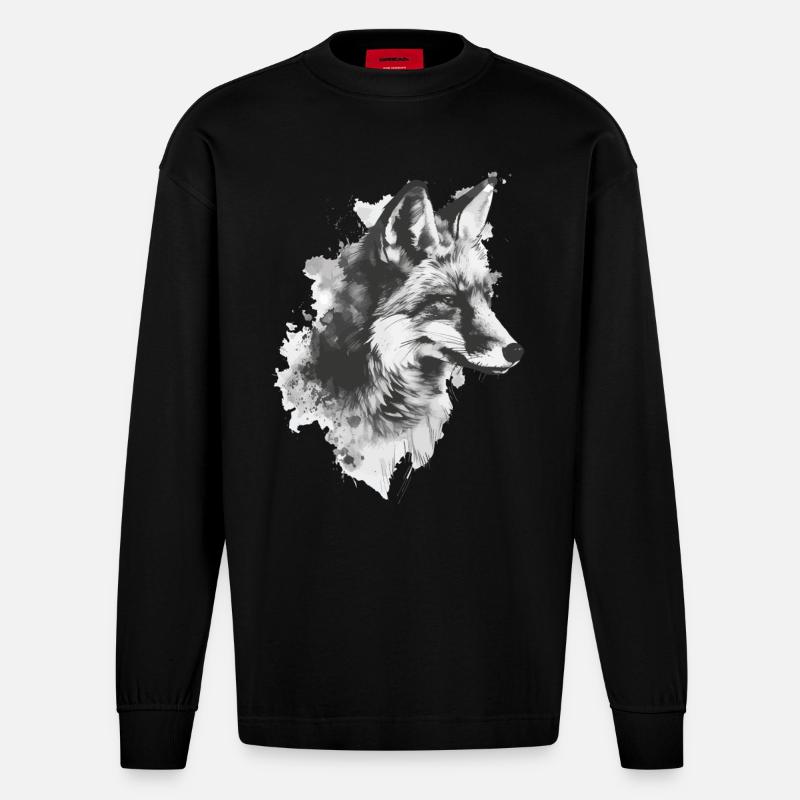 Fuchs - Heavyweight Oversized Organic Langarmshirt Made in EU - SOLID BLACK