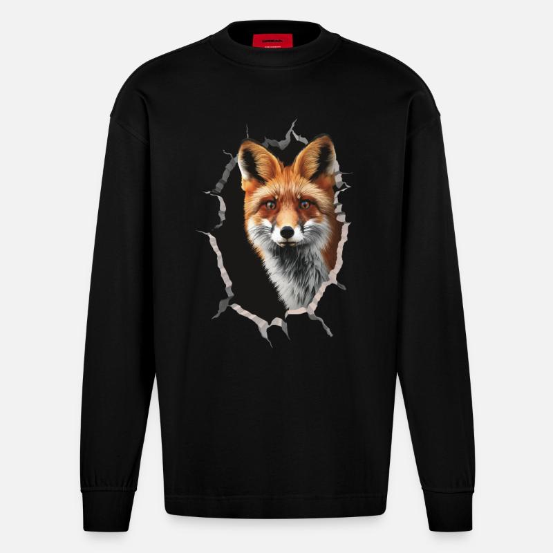 Fuchs - Heavyweight Oversized Organic Langarmshirt Made in EU - SOLID BLACK