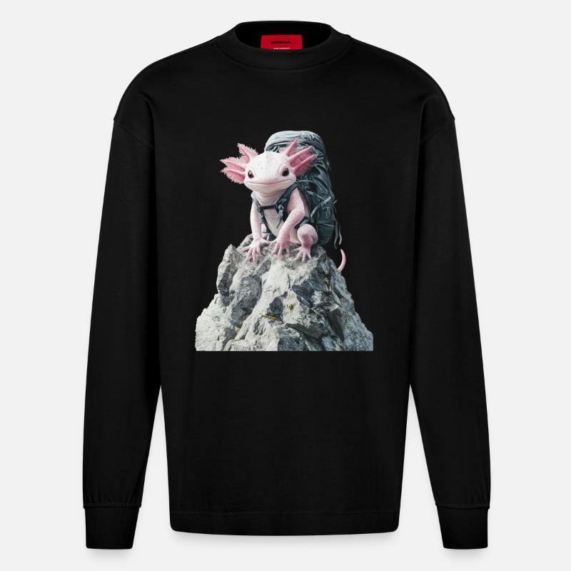 Axolotl - Heavyweight Oversized Organic Langarmshirt Made in EU - SOLID BLACK