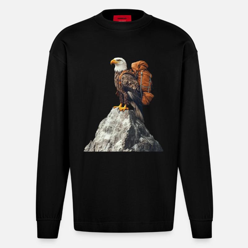 Adler - Heavyweight Oversized Organic Langarmshirt Made in EU - SOLID BLACK