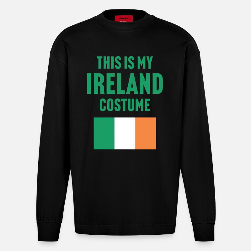 C’est mon costume d’Irlande - Manches longues bio épais oversize fabriqué en UE - SOLID BLACK