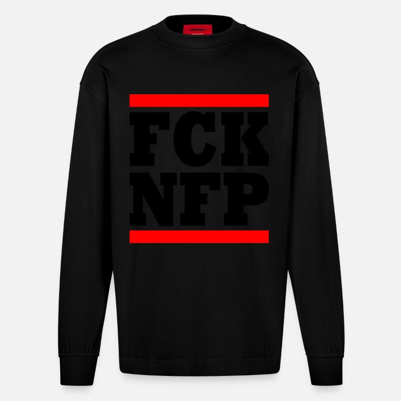 Fck nfp - Heavyweight Oversized Organic Langarmshirt Made in EU - SOLID BLACK