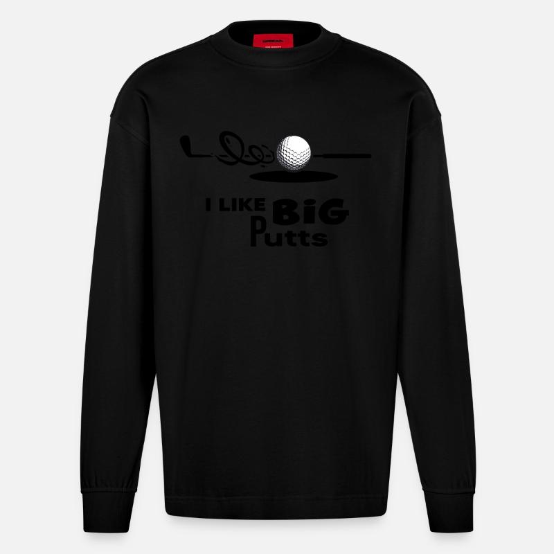 Golf Golf Golf Golfeur « troué » - Manches longues bio épais oversize fabriqué en UE - SOLID BLACK