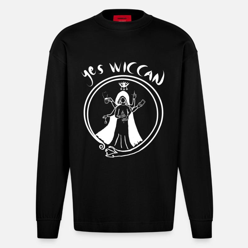 Ja Wicca - Heavyweight Oversized Organic Langarmshirt Made in EU - SOLID BLACK