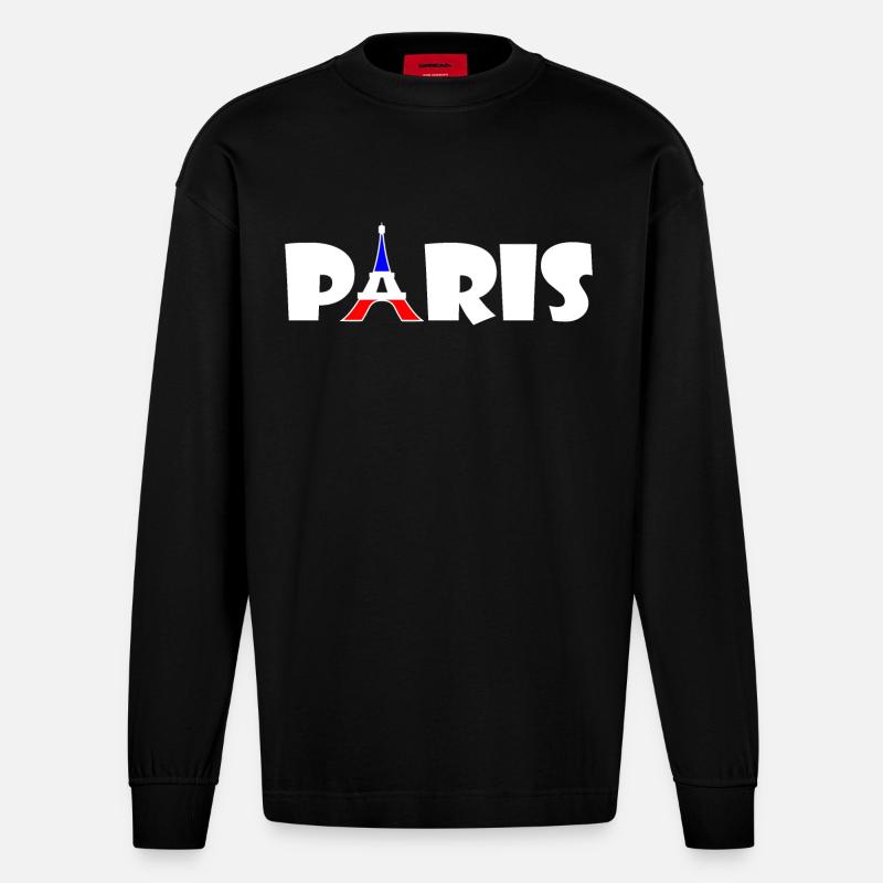 Paris - Heavyweight Oversized Organic Langarmshirt Made in EU - SOLID BLACK