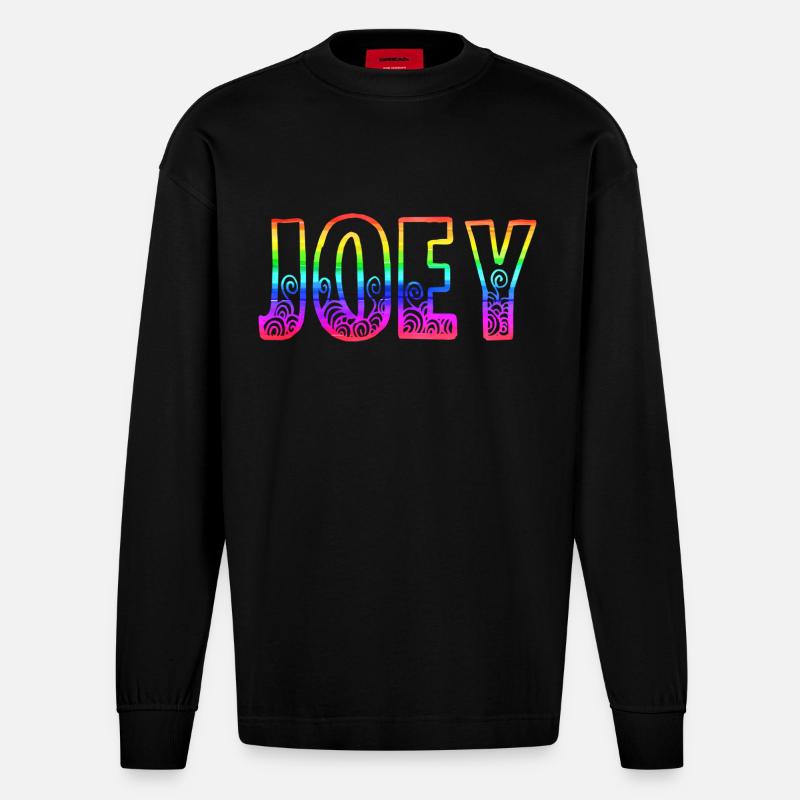 joey rs regenbogen - Heavyweight Oversized Organic Langarmshirt Made in EU - SOLID BLACK