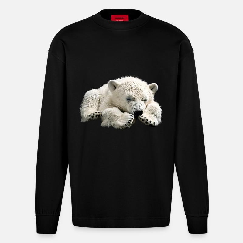 Eisbär - Heavyweight Oversized Organic Langarmshirt Made in EU - SOLID BLACK