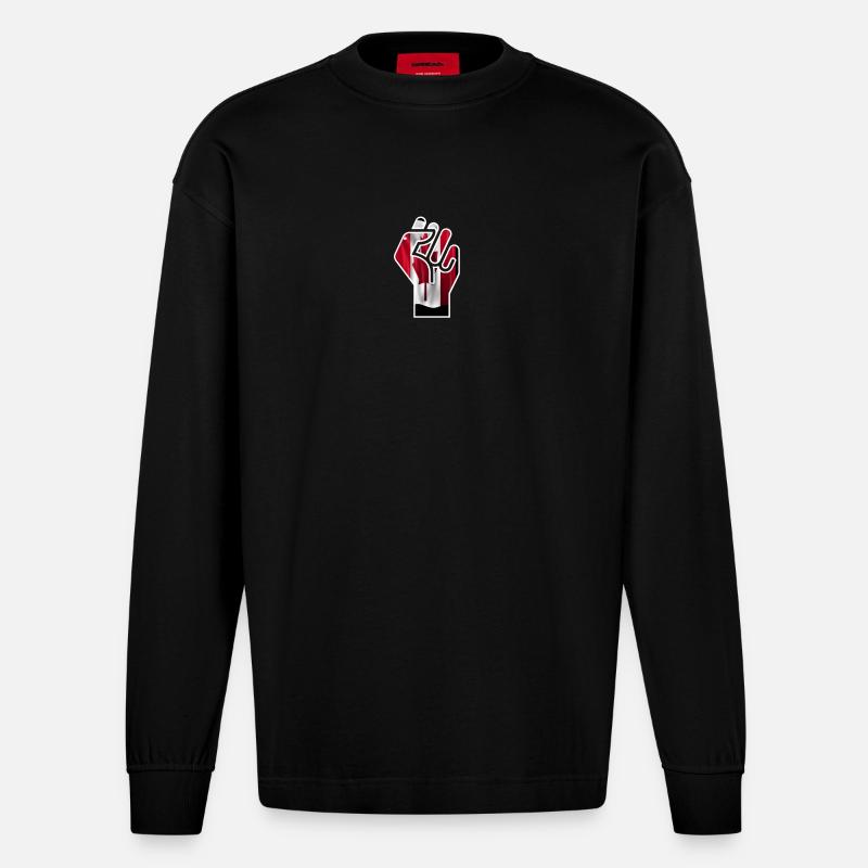 Canada Power Geschenk - Heavyweight Oversized Organic Langarmshirt Made in EU - SOLID BLACK