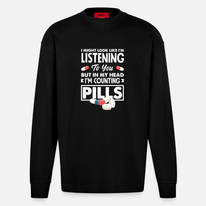 Apotheker Pharmazeutisch-technischer - Heavyweight Oversized Organic Langarmshirt Made in EU - SOLID BLACK