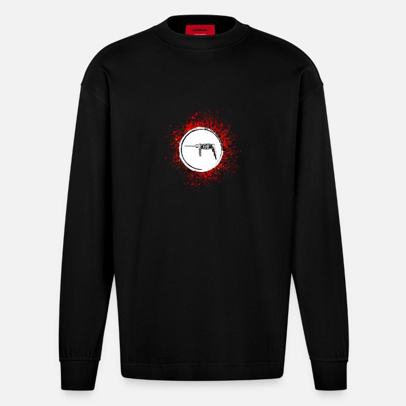 Perceuse électrique Icon Tool - Manches longues bio épais oversize fabriqué en UE - SOLID BLACK