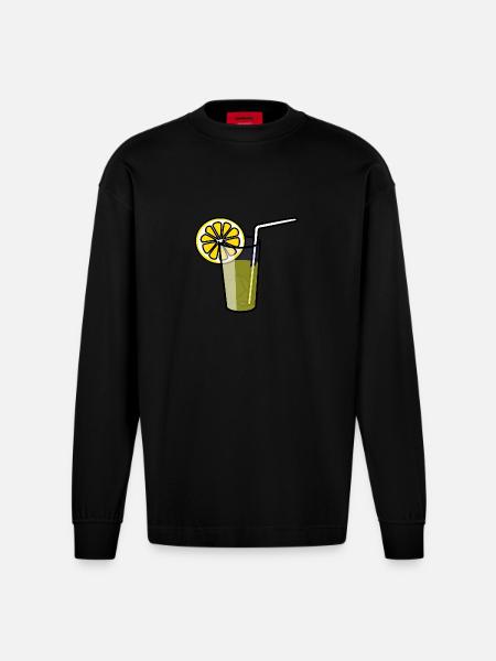 Lemonade - Heavyweight Oversized Organic Longsleeve Shirt Made in EU - SOLID BLACK