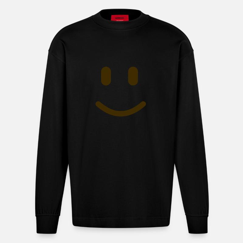 Keep Smile - Heavyweight Oversized Organic Langarmshirt Made in EU - SOLID BLACK