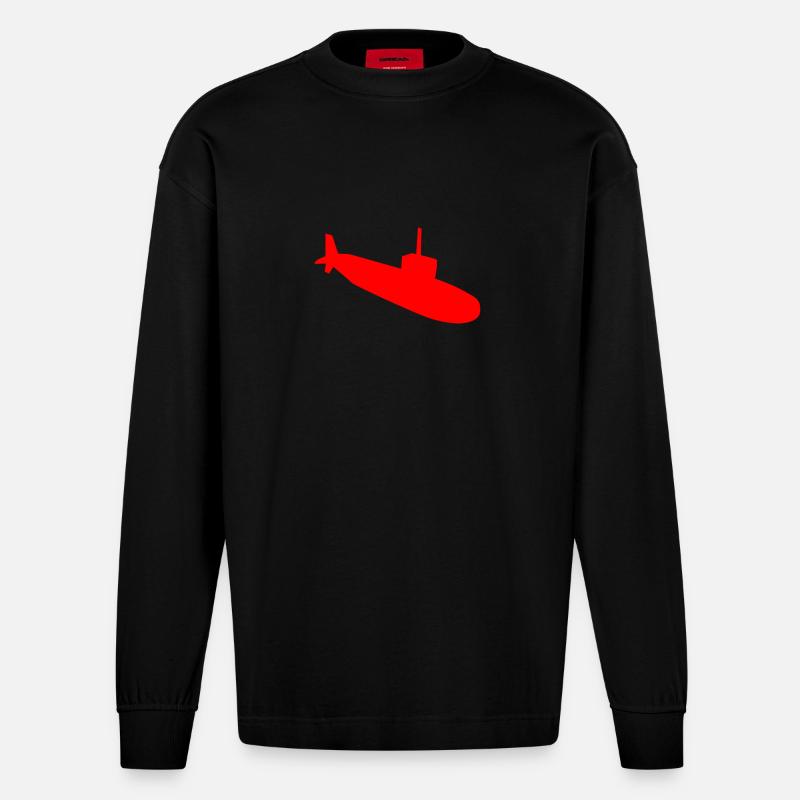U-Boot Silhouette - Heavyweight Oversized Organic Langarmshirt Made in EU - SOLID BLACK