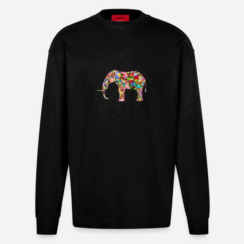 Elephant - Heavyweight Oversized Organic Langarmshirt Made in EU - SOLID BLACK
