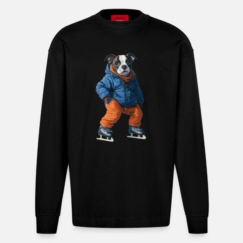 Hund - Heavyweight Oversized Organic Langarmshirt Made in EU - SOLID BLACK