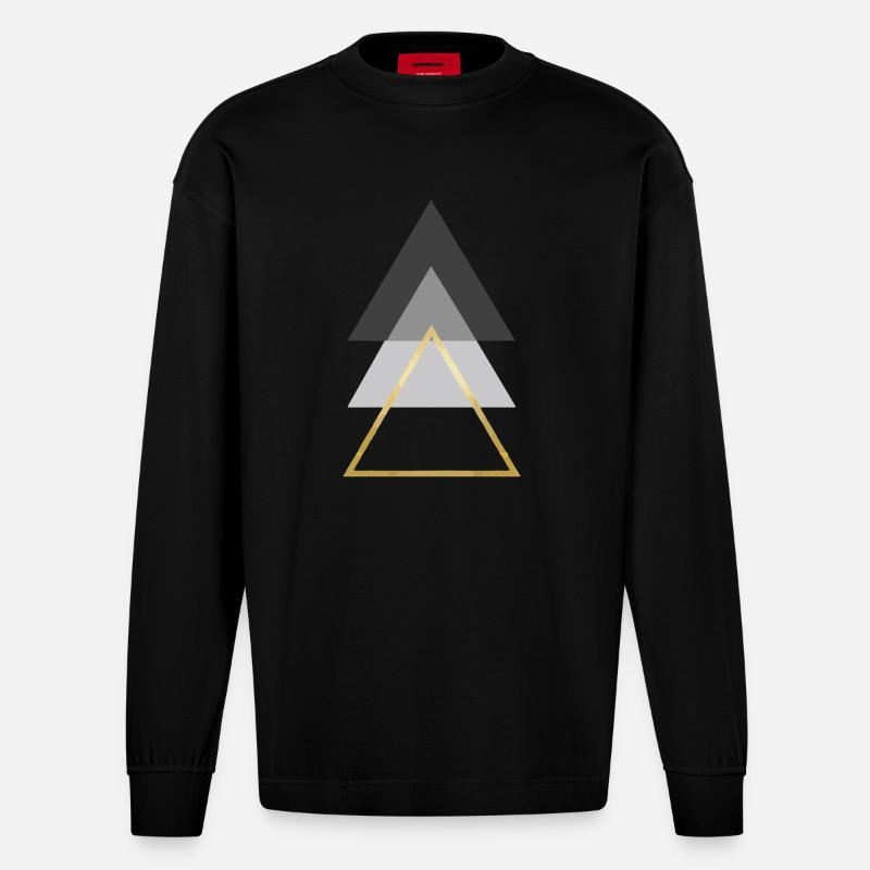 triangles - Manches longues bio épais oversize fabriqué en UE - SOLID BLACK