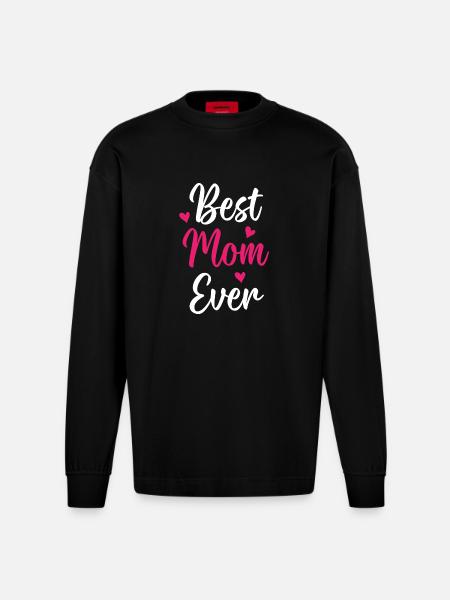 Beste Mutter aller Zeiten - Heavyweight Oversized Organic Langarmshirt Made in EU - SOLID BLACK
