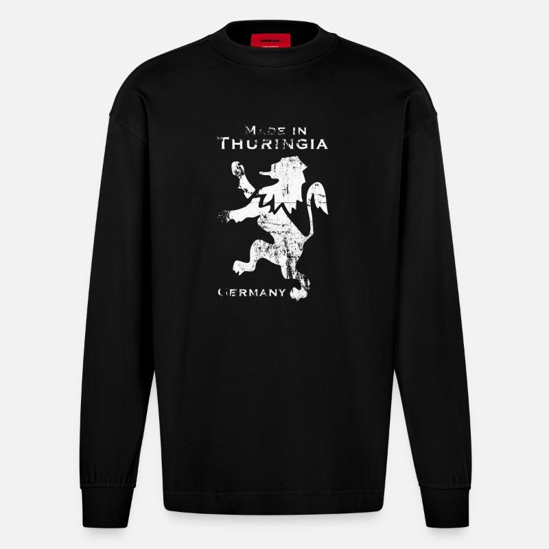 Made in Thuringia - Heavyweight Oversized Organic Langarmshirt Made in EU - SOLID BLACK