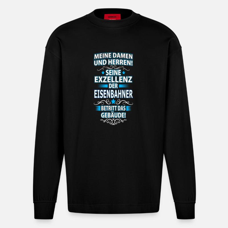 EISENBAHNER - Heavyweight Oversized Organic Langarmshirt Made in EU - SOLID BLACK